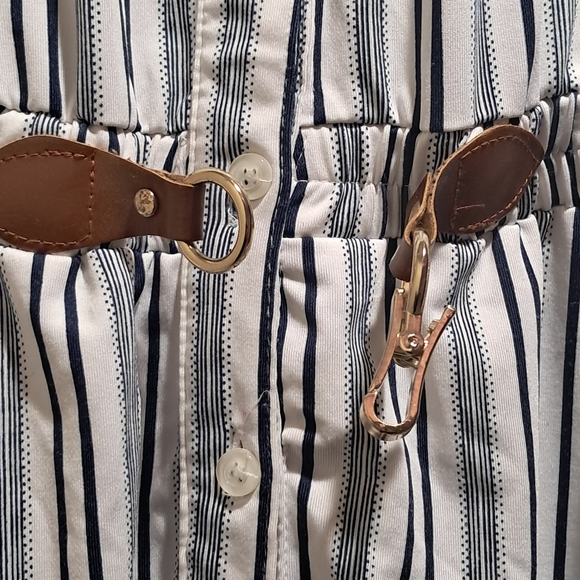 NWT Indigo Rose Striped Sleeveless Shirt Dress with Belt - Size M - Picture 12 of 16